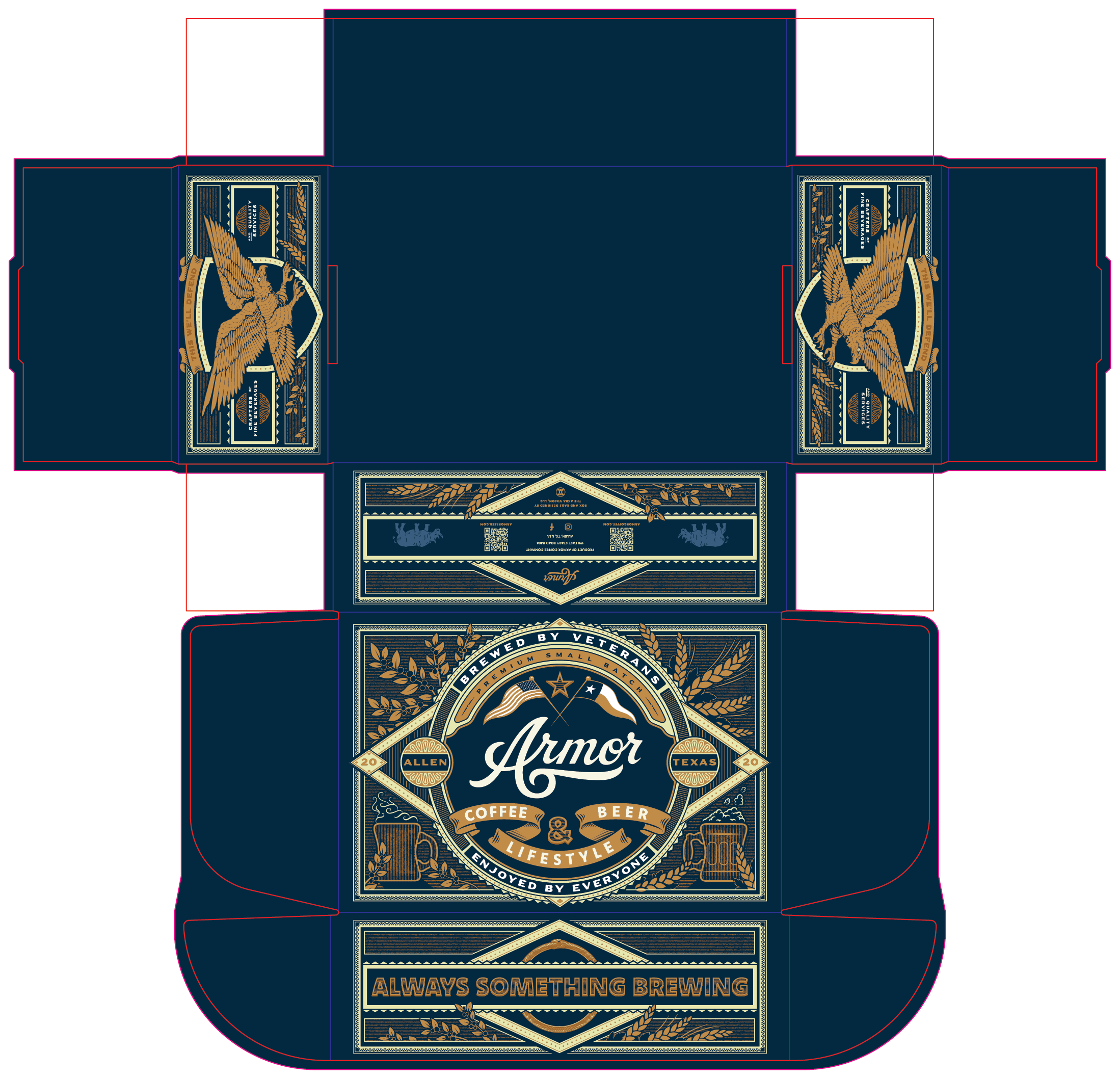 Gift box die line preview